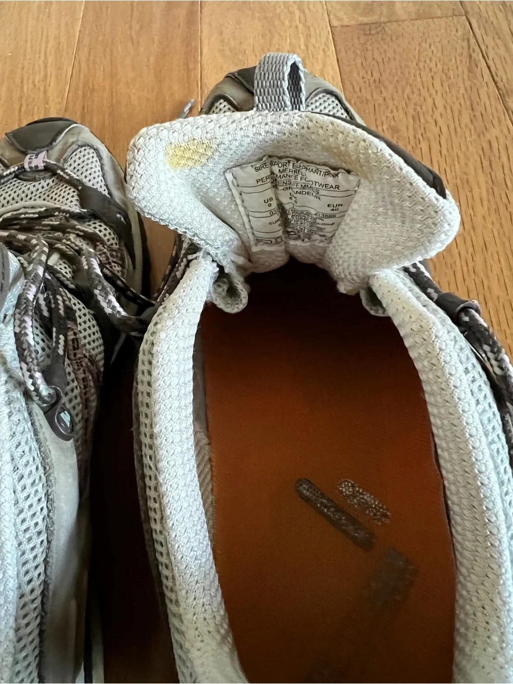 Merrell Trail Sneakers in Gray and Cream